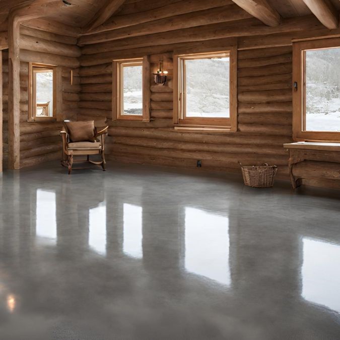 A polished concrete floor for a converted barn
