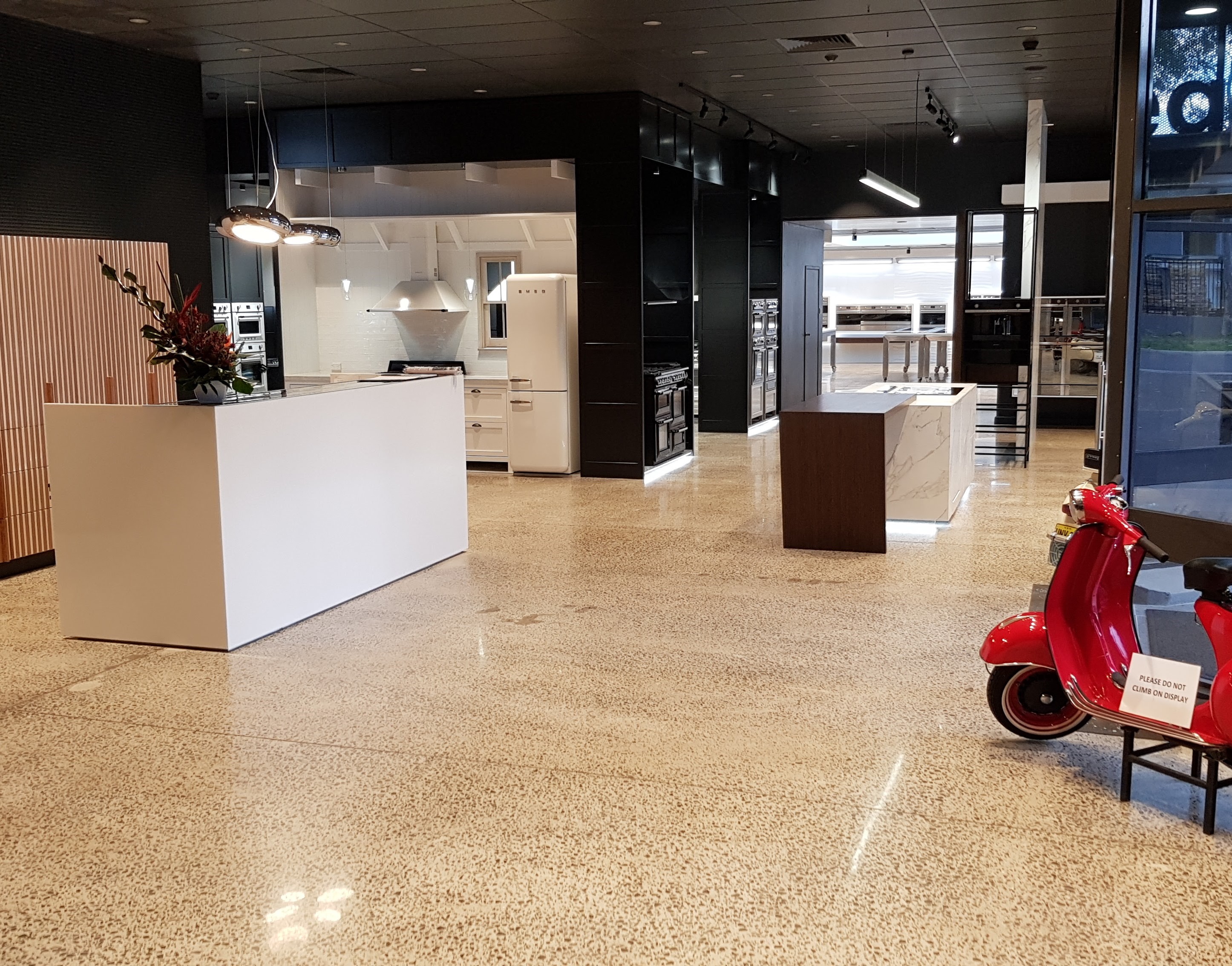 A retail shop in Swansea with a polished concrete floor